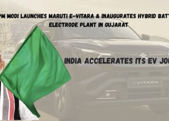 PM Modi Flags Off Maruti’s e-Vitara, Inaugurates Hybrid Battery Electrode Plant in Gujarat
