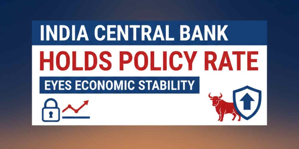 India Central Bank Holds Policy Rate; Eyes Economic Stability