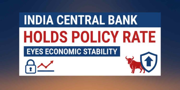India Central Bank Holds Policy Rate; Eyes Economic Stability