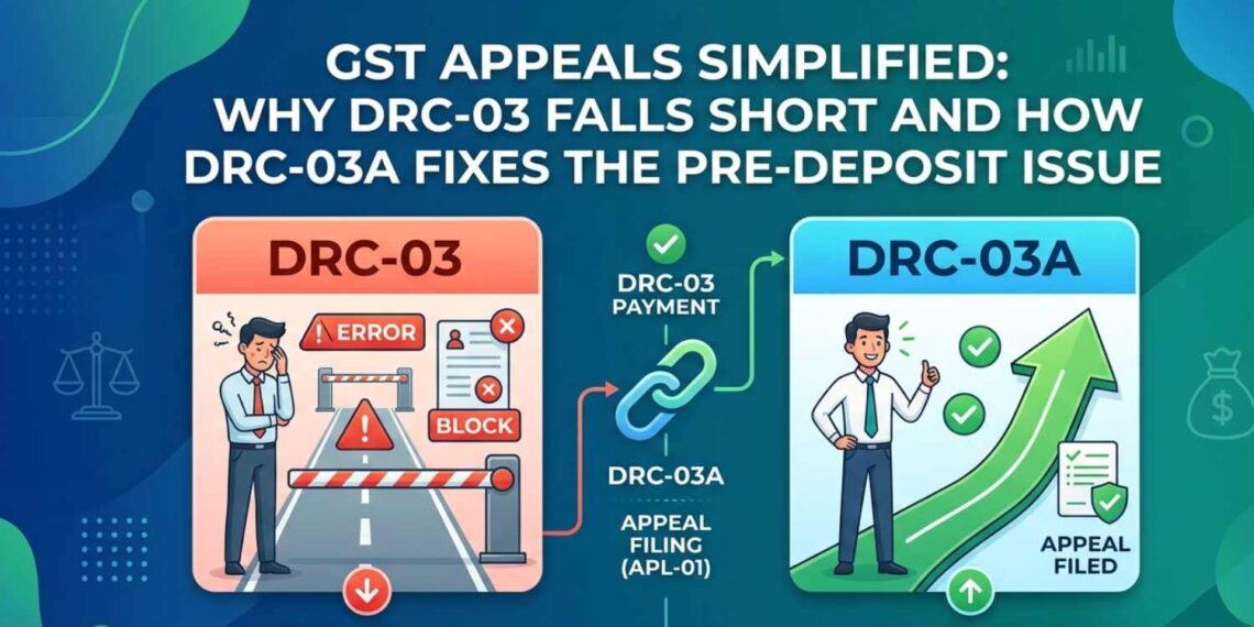 GST Appeals Simplified Why DRC-03 Falls Short and How DRC-03A Fixes the Pre-Deposit Issue