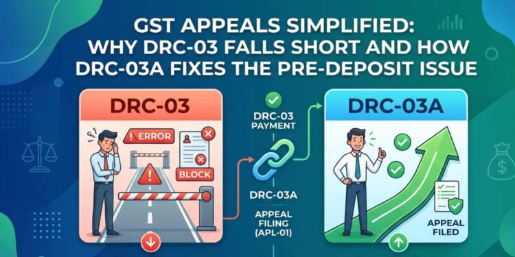 GST Appeals Simplified Why DRC-03 Falls Short and How DRC-03A Fixes the Pre-Deposit Issue
