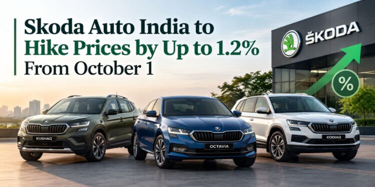 Skoda Auto India to Hike Prices by Up to 1.2% From October 1